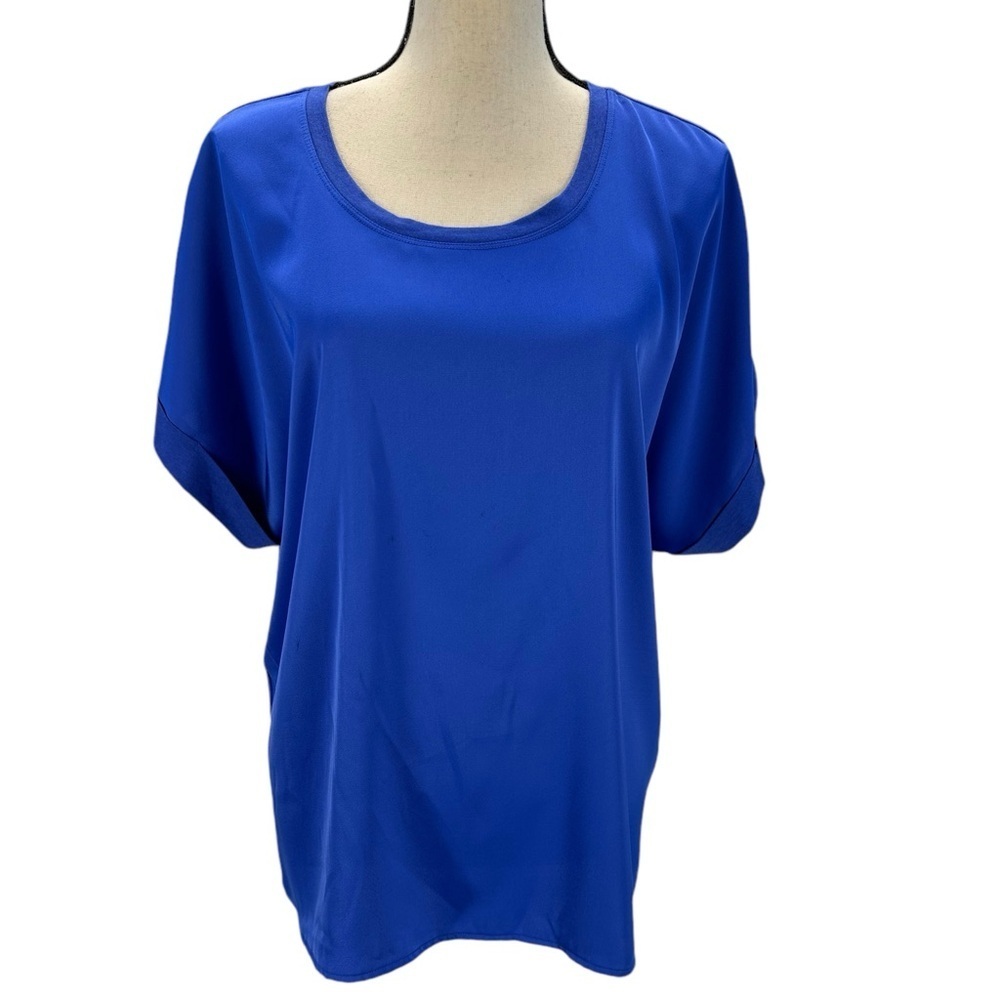 Calvin Klein Women's Short Sleeve Crew Neck T-Shirt - Blue - size XL